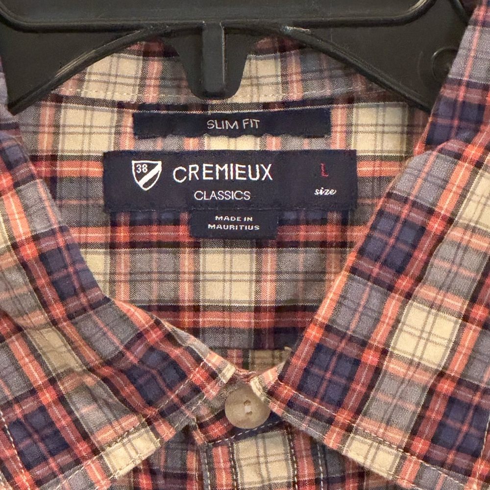 Cremieux- Sz L  plaid rich purple/orange. Men’s long sleeve. Like New